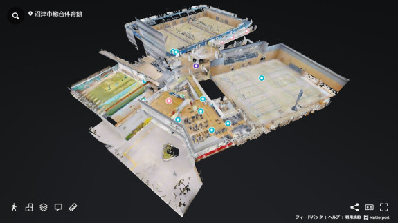 3Dバーチャルツアー撮影事例｜沼津市総合体育館（香陵アリーナ）3